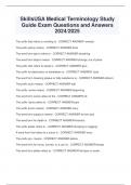 SkillsUSA Medical Terminology Study  Guide Exam Questions and Answers  2024&sol;2025
