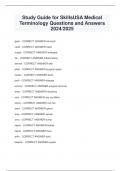 Study Guide for SkillsUSA Medical  Terminology Questions and Answers  2024&sol;2025
