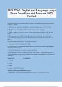 2024 TEAS English and Language usage Exam Questions and Answers 100&percnt; Verified&period;