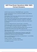 ACF Final Exam Questions With 100&percnt; Correct Answers&period;