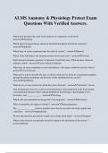 ALMS Anatomy & Physiology Pretest Exam Questions With Verified Answers&period;