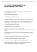 RN ATI MATERNAL NEWBORN OB PROCTORED EXAM 2023&sol;2024  