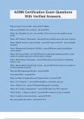 AONN Certification Exam Questions With Verified Answers&period;