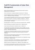 FedVTE Fundamentals of Cyber Risk Management NEWEST 2026&sol;2027 ACTUAL EXAM COMPLETE QUESTIONS AND CORRECT DETAILED ANSWERS &lpar;VERIFIED ANSWERS&rpar; &vert;ALREADY GRADED A&plus;&vert;&vert;BRAND NEW&excl;&excl;