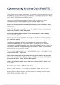 Cybersecurity Analyst Quiz &lpar;FedVTE&rpar; questions and answers rated A&plus; by experts 2024&sol;2025