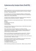Cybersecurity Analyst Quiz &lpar;FedVTE&rpar; questions and answers rated A&plus; by experts 2024&sol;2025