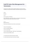 FedVTE Cyber Risk Management for Technicians questions and answers rated A&plus; by experts 2024&sol;2025