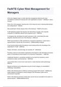 FedVTE Cyber Risk Management for Managers questions and answers rated A&plus; by experts 2024&sol;2025