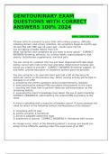 GENITOURINARY EXAM QUESTIONS WITH CORRECT ANSWERS 100&percnt; 2024
