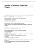 Practice of Mortgage Brokerage - Chapter 1 Exam Questions and Answers