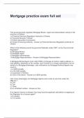 Mortgage  Practice Exam Questions and Answers- full set