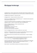 Mortgage brokerage Exam Questions and Correct Answers