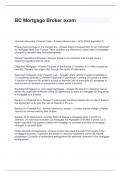 BC Mortgage Broker Exam Questions and Answers