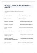 BIOLOGY EDEXCEL IGCSE DOUBLE AWARD Exit Exam With Complete Questions And Correct Actual Answers&period;