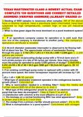 TEXAS WASTEWATER CLASS A&comma;B&comma; C AND CLASS D BUNDLE NEWEST ACTUAL EXAM COMPLETE QUESTIONS AND CORRECT DETAILED ANSWERS &lpar;VERIFIED ANSWERS&rpar; &vert;ALREADY GRADED A&plus;