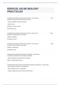 EDEXCEL IGCSE BIOLOGY PRACTICLES Proctored Exam With Verified Complete Questions And Answers&period;