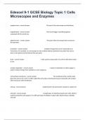 Edexcel 9-1 GCSE Biology Topic 1 Cells Microscopes and Enzymes Questions With 100&percnt; Verified Correct Answers&period;