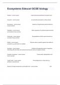 Ecosystems Edexcel GCSE biology Newest Latest Study Guide Questions Fully Solved&period;