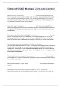 Edexcel GCSE Biology Cells and control Questions And Complete Detailed Correct Answers&period;
