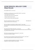  GCSE EDEXCEL BIOLOGY CORE PRACTICLES Questions And 100&percnt; Verified Guaranteed Answers Graded A&plus;&period;