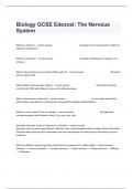 Biology GCSE Edexcel&colon; The Nervous System Questions With All Complete Verified Solutions&period;