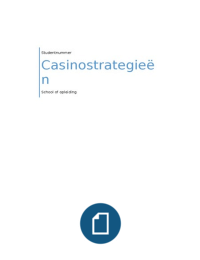 Casino Strategie Keuzevak 2015-2016