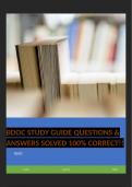 BDOC STUDY GUIDE QUESTIONS & ANSWERS SOLVED 100&percnt; CORRECT&excl;&excl;