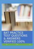 BAT PRACTICE TEST QUESTIONS & ANSWERS VERIFIED 100&percnt; CORRECT&excl;&excl;