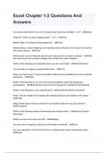Excel Chapter 1-2 Questions And Answers  rated A&plus; by experts 2024&sol;2025