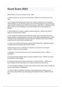 Excel Exam 2024 questions and answers rated A&plus; by experts