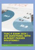 TSAC-F EXAM 2024 &vert;100 QUESTIONS&vert; WITH ALREADY PASSED SOLUTIONS&excl;&excl;