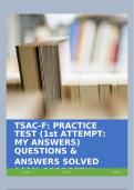 TSAC-F&colon; PRACTICE TEST &lpar;1st ATTEMPT&colon; MY ANSWERS&rpar; QUESTIONS & ANSWERS SOLVED 100&percnt; CORRECT&excl;&excl;&excl;