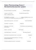 Galen Pharmacology Exam 2 Review&sol;Cardiovascular system Practice Guide Questions And Answers&period;