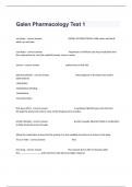 Galen Pharmacology Test 1 Question With Correct Verified Answers&period;