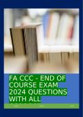 FA CCC - END OF COURSE EXAM 2024 QUESTIONS WITH ALL CORRECT SOLUTIONS&excl;&excl;