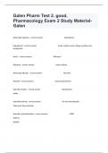 Galen Pharm Test 2&period; good&comma; Pharmacology Exam 2 Study Material- Galen Awesome Guide With Actual Questions And Detailed Answers&period;