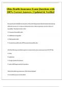 Ohio Health Insurance Exam Questions with 100&percnt; Correct Answers &vert; Updated & Verified 2024
