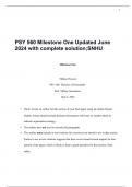 PSY 560 Milestone One Updated June 2024 with complete solution&semi;SNHU