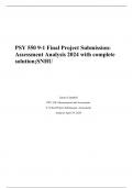 PSY 550 9-1 Final Project Submission&colon; Assessment Analysis 2024 with complete solution&semi;SNHU