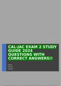 CAL-JAC EXAM 2 STUDY GUIDE 2024 QUESTIONS WITH CORRECT ANSWERS&excl;&excl;