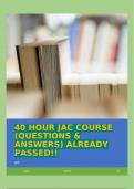 40 HOUR JAC COURSE &lpar;QUESTIONS & ANSWERS&rpar; ALREADY PASSED&excl;&excl;