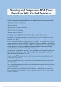 Steering and Suspension DSA Exam Questions With Verified Solutions&period;