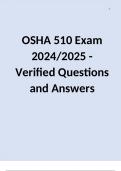 OSHA 510 Exam 2024&sol;2025 - Verified Questions and Answers