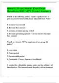 Hawaii Life and Health Final Exam Questions With 100&percnt; Correct Answers 