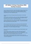 ATI Skills 3&period;0 Exam Questions With Verified Answers