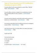 State of Texas Security Level II Certification Question & Answers 2024