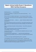 Basic clinical skills Exam 2 Questions With Verified Answers&period;