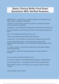 Basic Clinical Skills Final Exam Questions With Verified Answers&period;