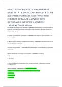 PRACTICE OF PROPERTY MANAGEMENT  REAL ESTATE COUNCIL OF ALBERTA EXAM  2024 WITH COMPLETE QUESTIONS WITH  CORRECT DETAILED ANSWERS WITH  RATIONALES &lpar;VERIFIED ANSWERS&rpar;  &vert;ALREADY GRADED A&plus;