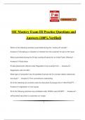 SIE Mastery Exam III Practice Questions and Answers &lpar;100&percnt; Verified&rpar;